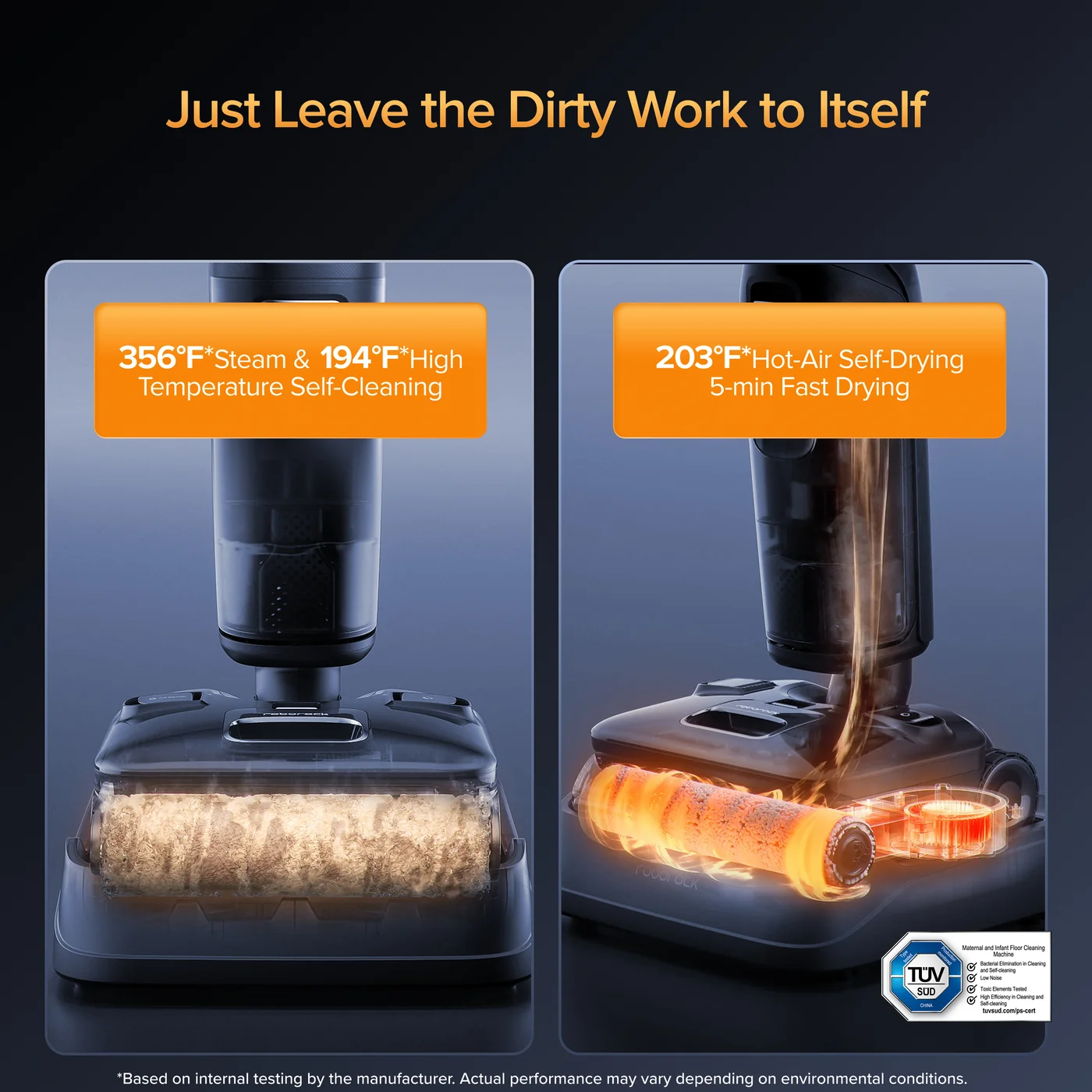 roborock f25 ultra wet dry vacuum with steam and high temperature cl