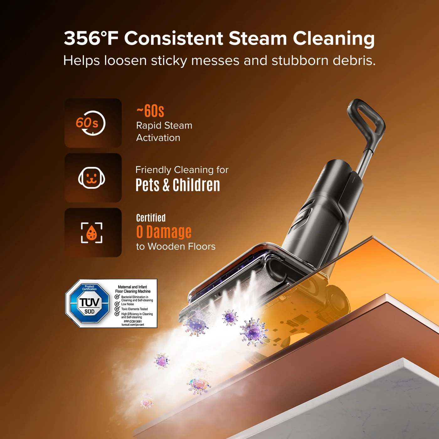roborock f25 steam wet dry vacuum with steam and high temperature se